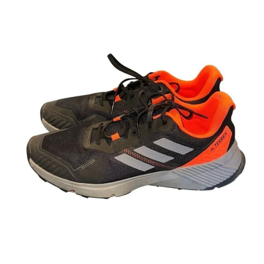 Adidas Terrex Men's Black and Orange Trail Sneakers
